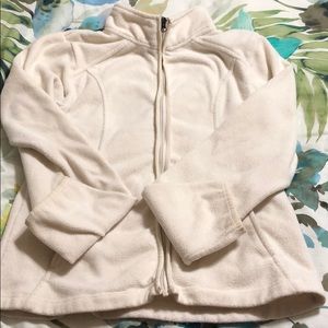 Merona M Women’s White/Cream Zip Up Fleece Jacket